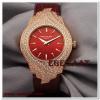 HK2287-PATEK PHİLİPPE FUL TAŞ BORDO BAYAN SAATİ