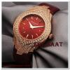 HK2287-PATEK PHİLİPPE FUL TAŞ BORDO BAYAN SAATİ